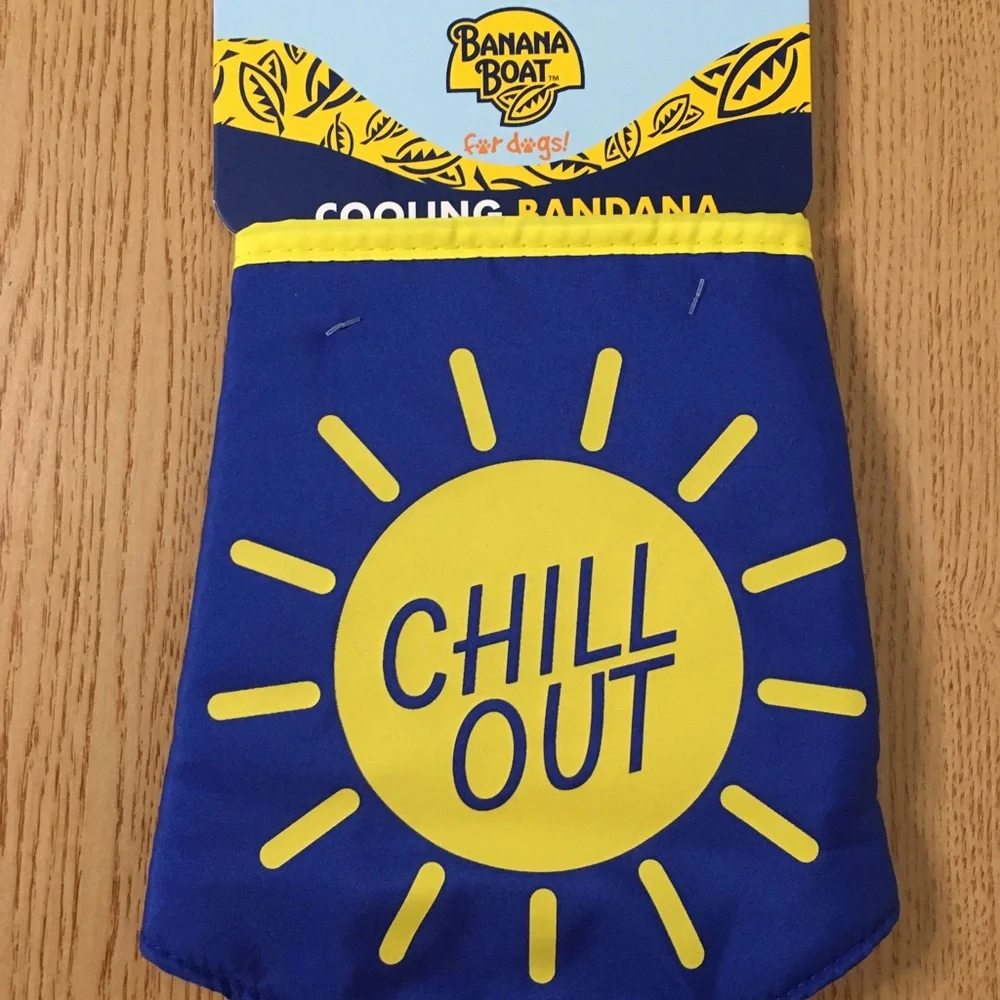 New Doggie Banana Boat Cooling Bandana One Size Fits Most Soak & Chill in Water